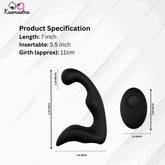 Product specifications: 7-inch prostate massager with 5.5-inch insertable length